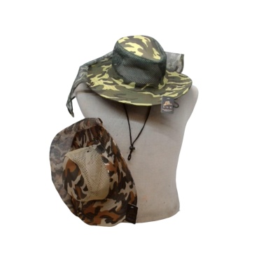 Bucket Hat Mesh w/Net Flap And String Camo
