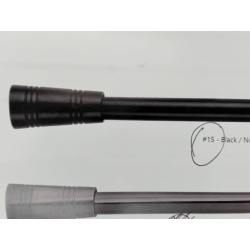 Extendable metal curtain rod set - grooved cones black 28 - 48 inch