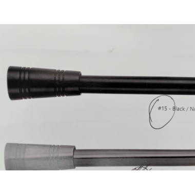Extendable metal curtain rod set - grooved cones black 28 - 48 inch