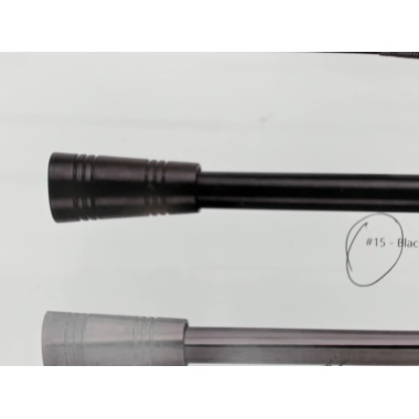 Extendable metal curtain rod set - grooved cones nickel 28 - 48 inch