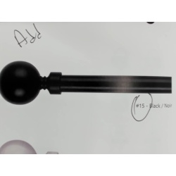 Extendable metal curtain rod set - metal sphere black 48 - 86 inch