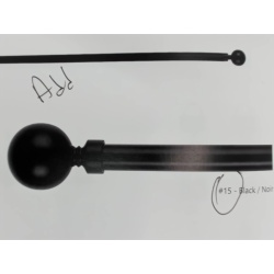 Extendable metal curtain rod set - metal sphere black 66 - 120 inch