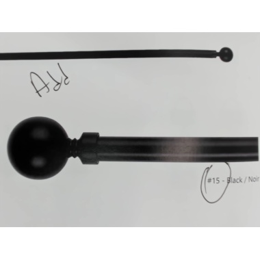 Extendable metal curtain rod set - metal sphere black 66 - 120 inch