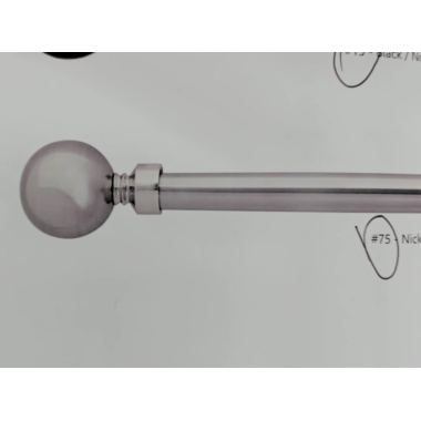 Extendable metal curtain rod set - metal sphere nickel 28 - 48 inch