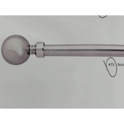 Extendable metal curtain rod set - metal sphere nickel 48 - 86 inch