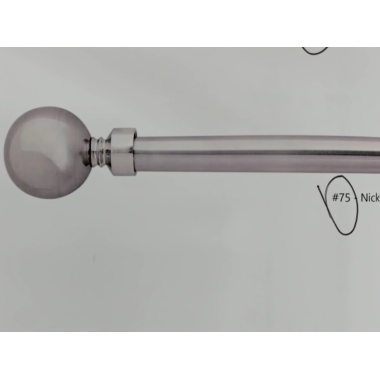 Extendable metal curtain rod set - metal sphere nickel 48 - 86 inch