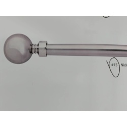 Extendable metal curtain rod set - metal sphere nickel 66 - 120 inch
