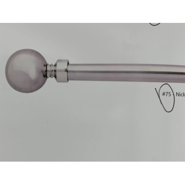 Extendable metal curtain rod set - metal sphere nickel 66 - 120 inch