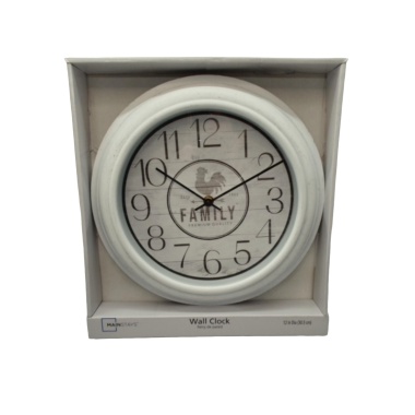 Wall Clock 12 Round White Family Premium Quality Mainstays
