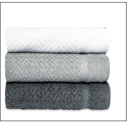 SOLID CHEVRON BATH SHEET charcoal 70% COTTON/ 30% POLYESTER SIZE: 27 X 52"/ 69 X 132 CM"
