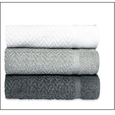 SOLID CHEVRON BATH SHEET charcoal 70% COTTON/ 30% POLYESTER SIZE: 27 X 52