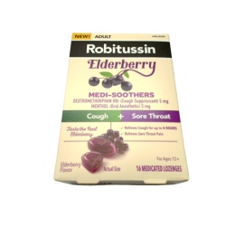 Robitussin 16pk. Medi-Soothers Cough + Sore Throat Elderberry