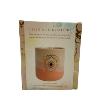 Scented Candle 11oz. Gratitude Grapefruit & Rose Essential Oil