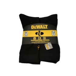 Dewalt Cotton Blend Work Socks 7pk. Black Size 10-13