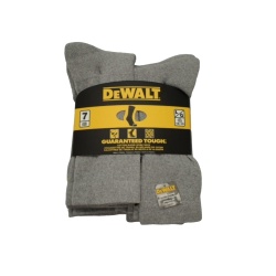 Dewalt Cotton Blend Work Socks 7pk. Grey Size 10-13