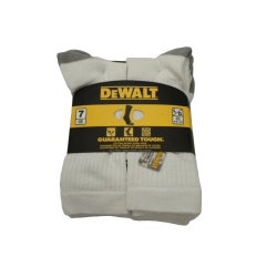 Dewalt Cotton Blend Work Socks 7pk. White Size 10-13