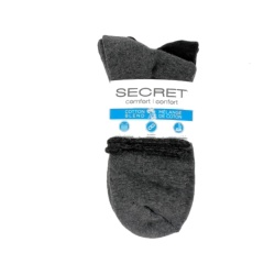 Socks Ladies Mid Crew 3pk. Grey/Black Secret Comfort