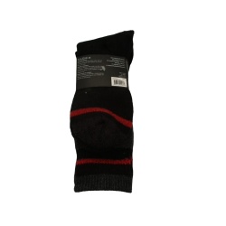 Socks Men's Crew 2pk. Black w/Red/Yellow Stripe Size 10-13 Wear Proof