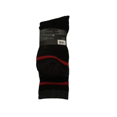Socks Men's Crew 2pk. Black w/Red/Yellow Stripe Size 10-13 Wear Proof