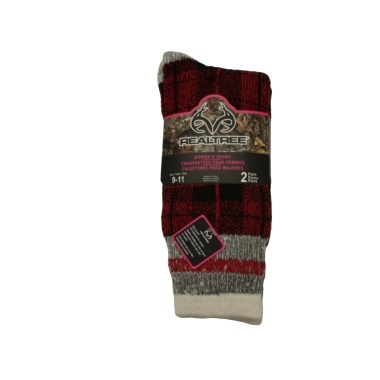 Socks Women's Crew 2pk. Red/Pink Realtree