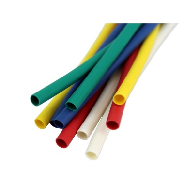 Heat shrink tubing 1/8 inch 6 inch pieces 3:1 bag of 10 assorted colours