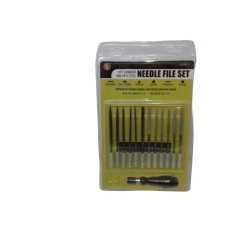 Needle File Set 14pc. Diamond & Cr15 Steel 4.5 File Length 1/4" Hex Shank"