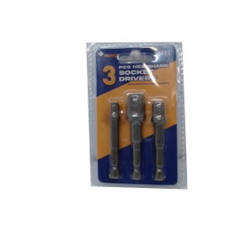 Socket Drivers Hex Shank 3pk. 1/4, 3/8", 1/2" Prograde"