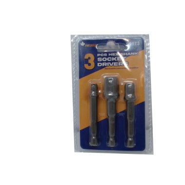 Socket Drivers Hex Shank 3pk. 1/4, 3/8