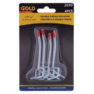 Peghook 2x1/8 inch 3.4x5cm pack of 4