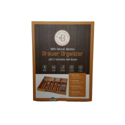 Drawer Organizer w/2 Removable Knife Blocks 100% Natural Bamboo