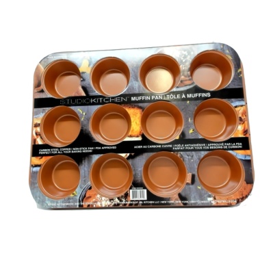 Muffin Pan 12 Cup Carbon Steel Copper Studiokitchen