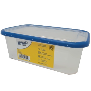 Titan seal medium short rectangular food container 1.2L