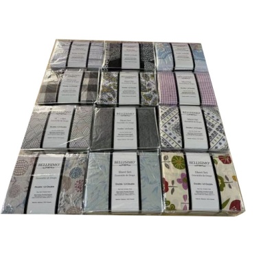 Bellisimo – 4PC Sheet Set for 14 inch mattresses – Printed King / PVC Handle Bag