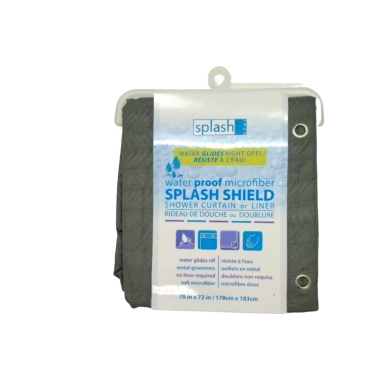 Microfiber Splash Shield Shower Curtain Or Liner Steel Grey 70 x 72