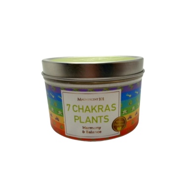 Tin Candle 6oz. 7 Chakras Plants Harmony & Balance Magnificent 101