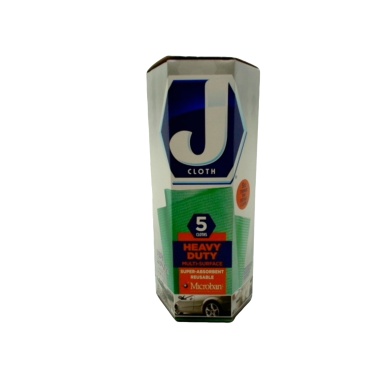 J Cloth 5pk. 28cm x 28cm Heavy Duty Multi Surface Super Absorbent Reusable