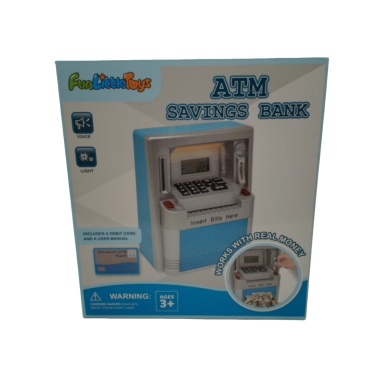Kids Savings Bank ATM Works With Real Money Fun Little Toys