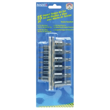 15 Pc 1/4 & 3/8 Air Torx Bit Socket Set