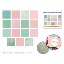 Cardstock: 12x12" Foil Themed Stack Pad x30 15 Designs 230GSM B) Sweetness"