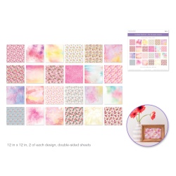 Cardstock: 12x12" Themed Stack Pad x24 Double-Sided  230GSM D) Floral Dreams"