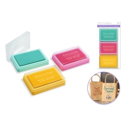 Stamp Ink Pad: 3x1.75" Pigment Solid Color 3pk Asst Colors A) Vivid"