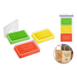 Stamp Ink Pad: 3x1.75" Pigment Solid Color 3pk Asst Colors D) Tropicana"