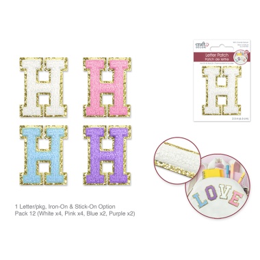 2.5 Iron-On Letter/Sticker Patch 3D Chenille H