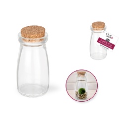4.7x10.2cm DIY Clear Glass Bottle w/Cork Stopper
