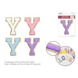 2.5 Iron-On Letter/Sticker Patch 3D Chenille Y"