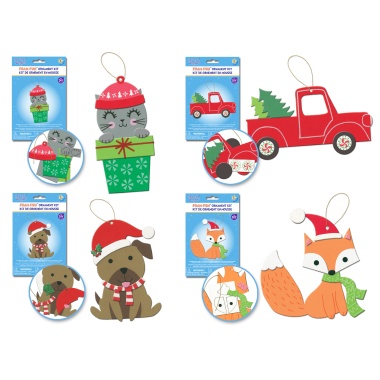 Glitter Ornament Kit Foam-Fun DIY Asst 12eax4style B) Holiday Fun Seasonal Wonders