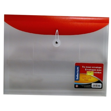 ENVELOPE 12.75X9.75 ELASTIC STRING,CD+OUTSIDE PKT  T ASST CLR