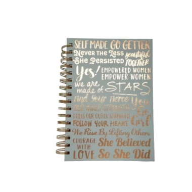 Journal Spiral Hardcover Feminine Inspirational Words 6 X 8.5