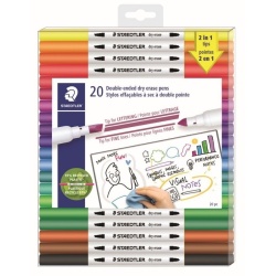 Dry Erase Markers Double Ended 20pk Staedtler