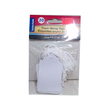 Paper String Tags  20 pkg. W/ hole